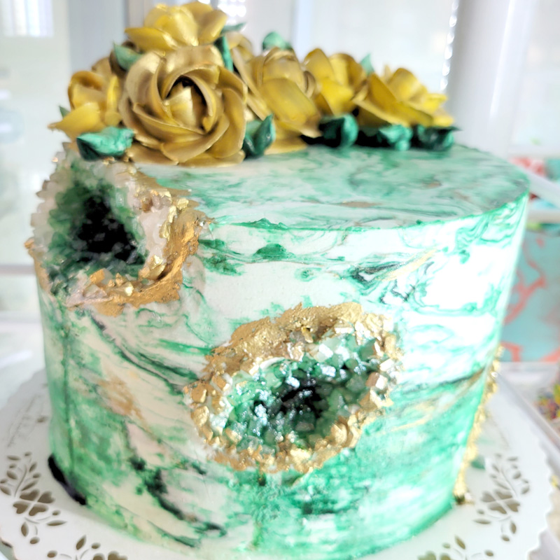 Green Geode Cake