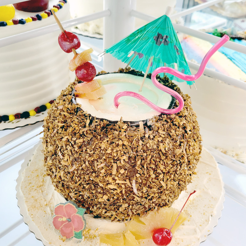 3D Coconut Drink Shaped Cake