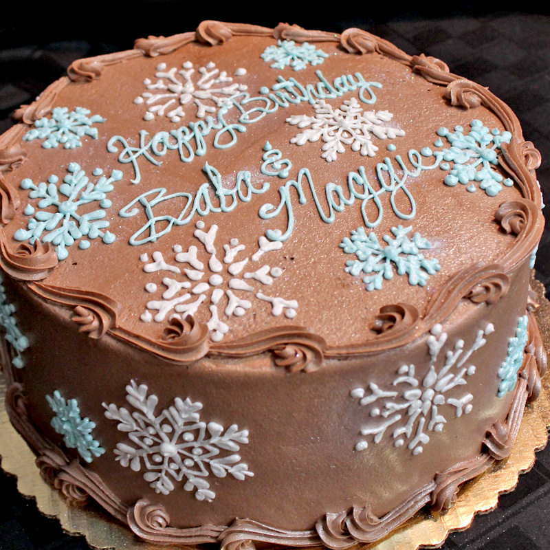 Snowflakes Over Chocolate Buttercream