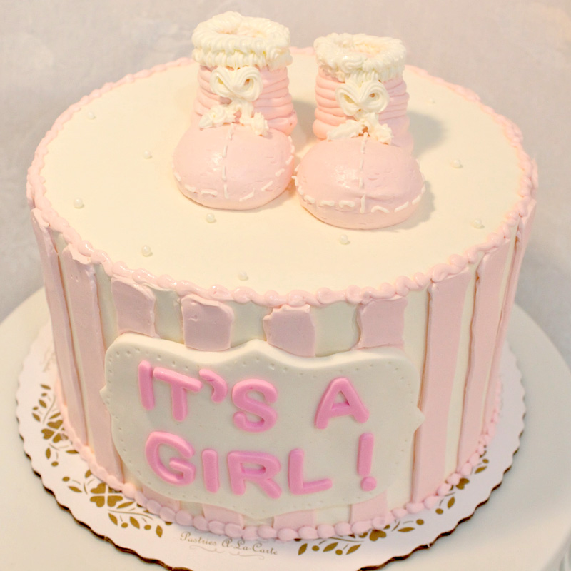 Large Baby Booties Topped Cake