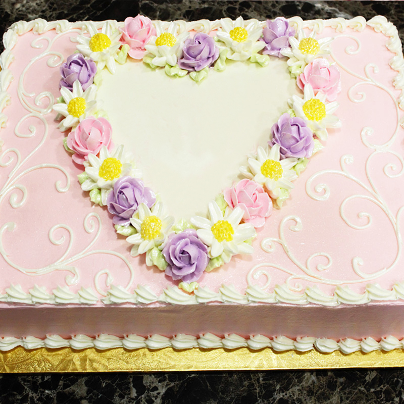 Floral Heart Framed Cake