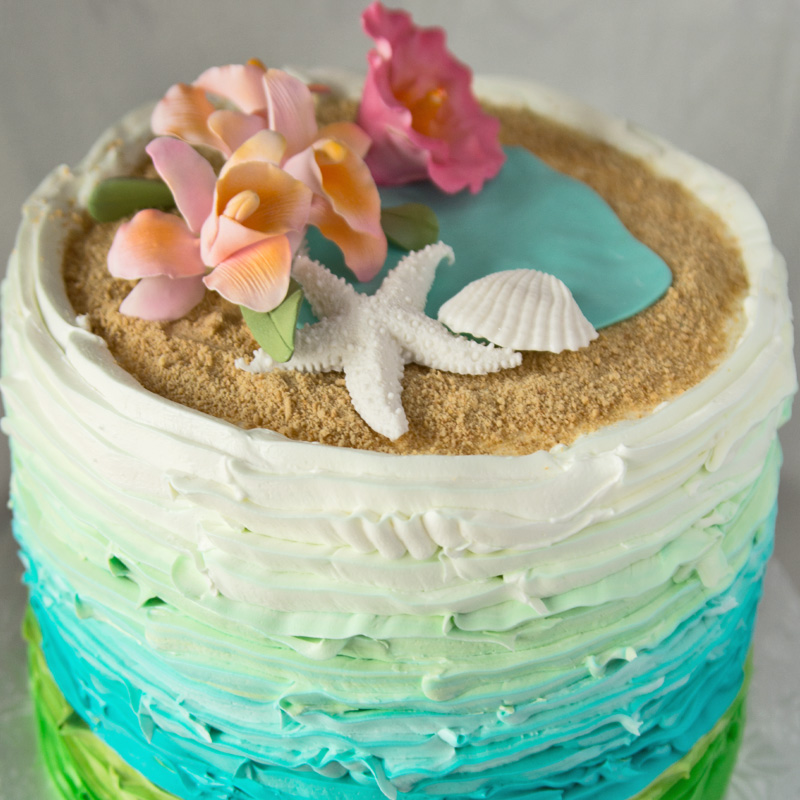 Sandy Beaches Bridal Shower Cake