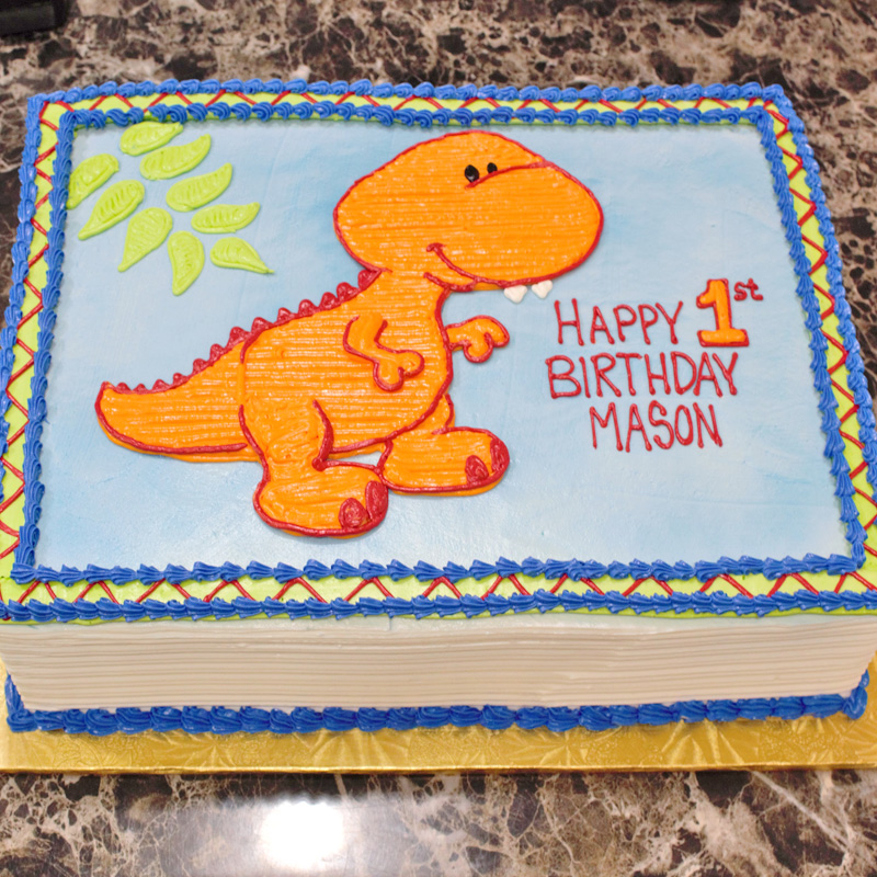 Cartoon T-Rex Cake