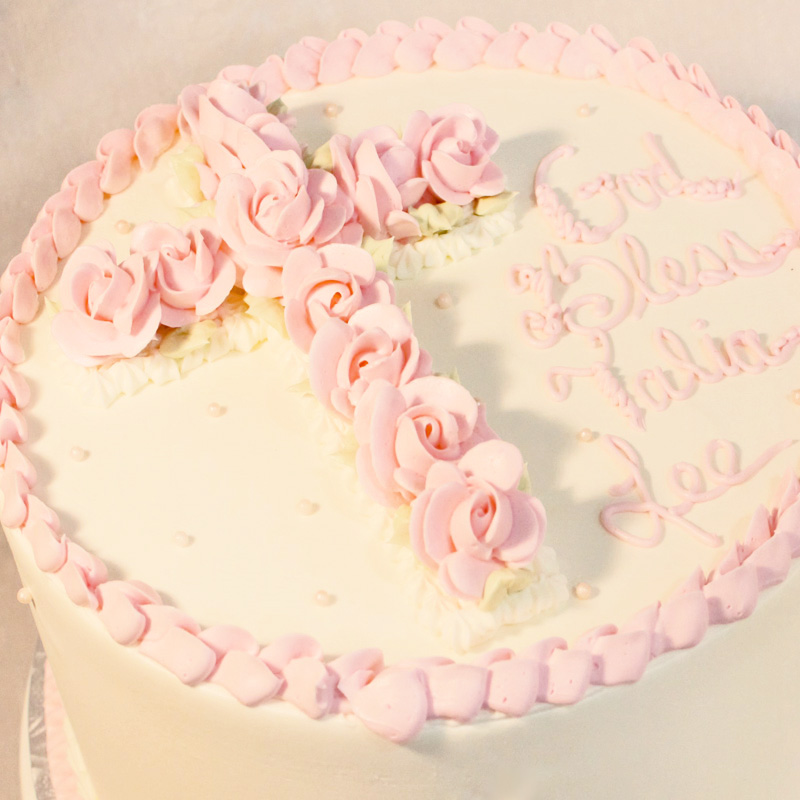 Pink Rose Cross Cake