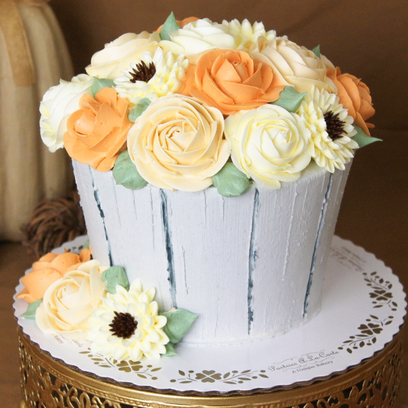 3D Flower Barrel Cake