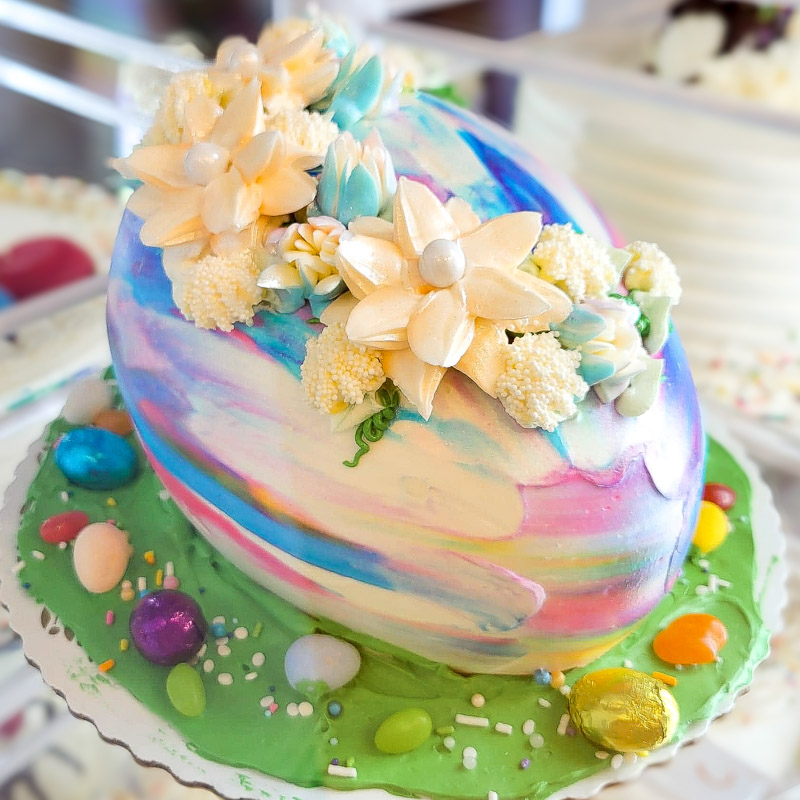 Color Swirl Easter Egg Cakes