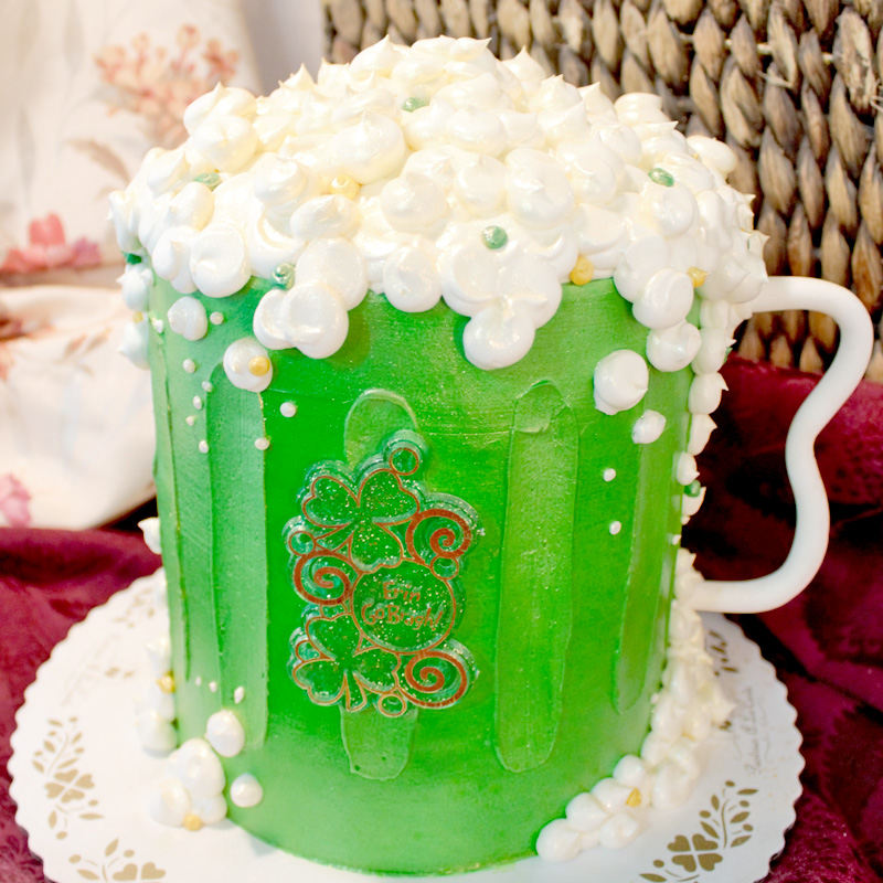 St. Patrick's Day Green Beer Shaped Cake