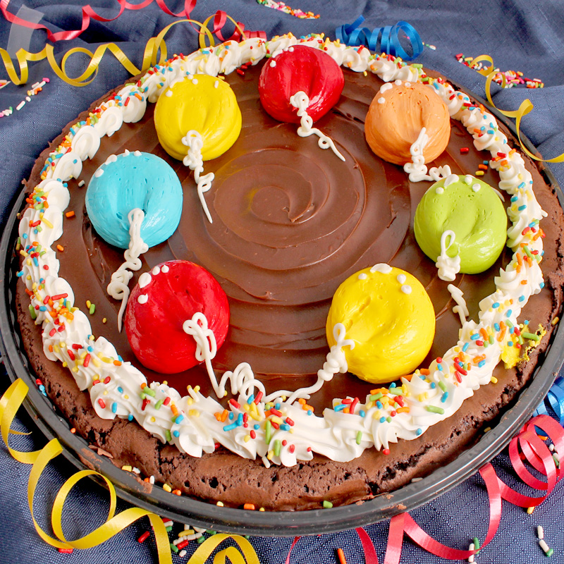 Birthday Balloons Brownie Cake