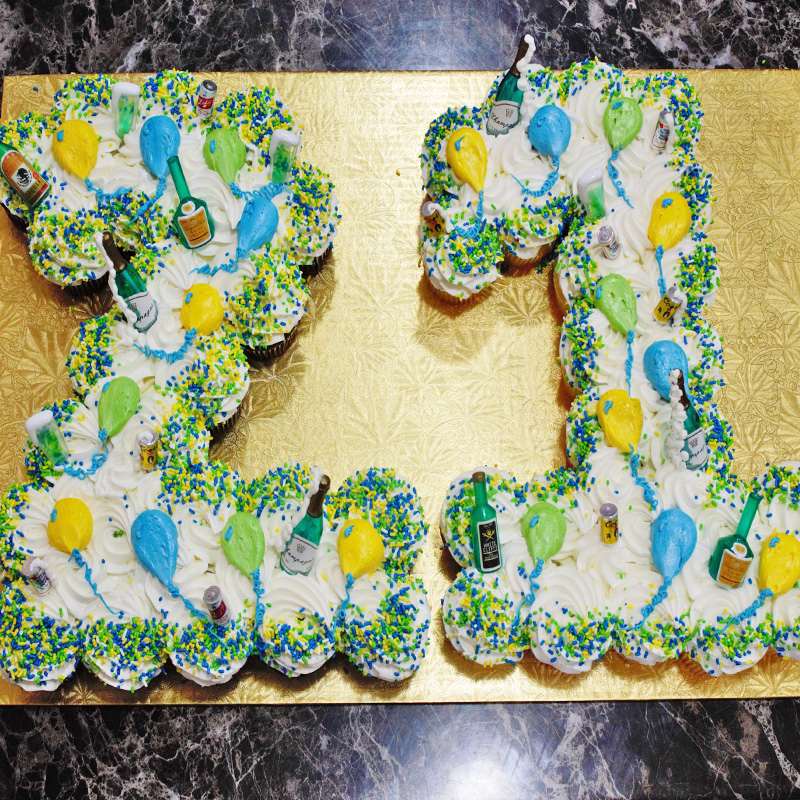 21st Birthday Cupcake Cake