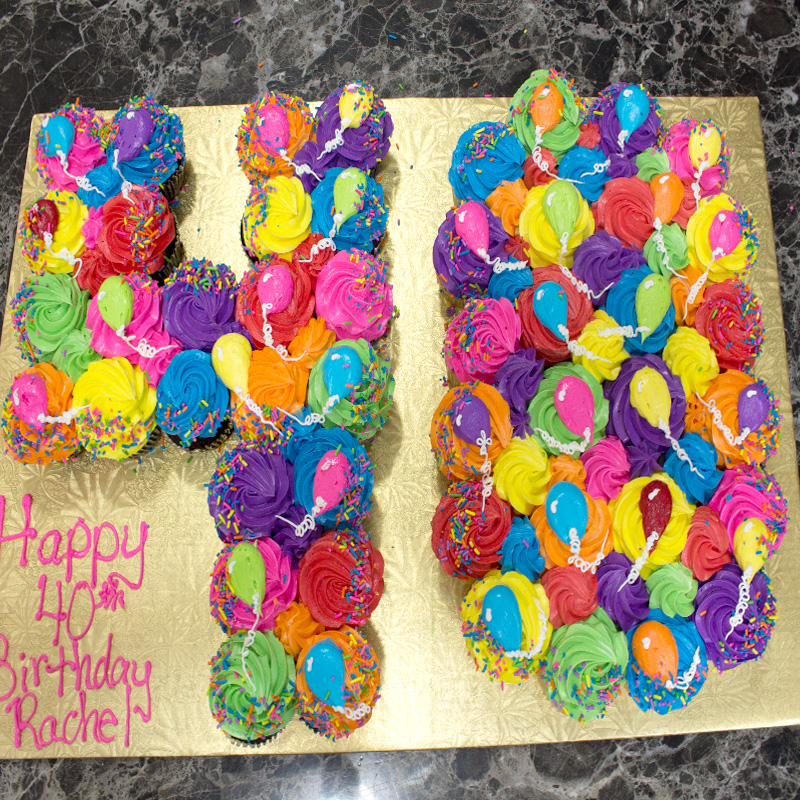 40th Birthday Cupcake Cake