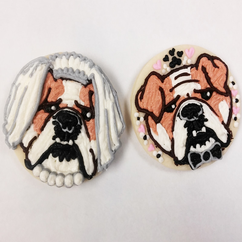 Bulldog Wedding Cookies