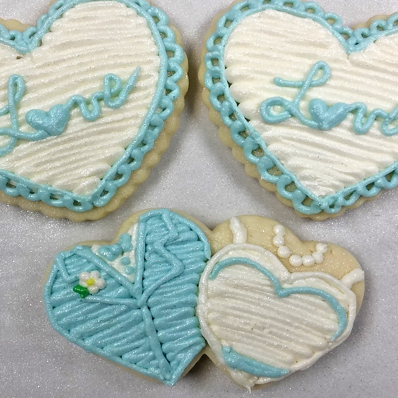 Double heart Cookie Bride and Groom